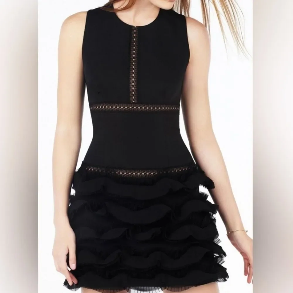 BCBG MaxAzria " Maile" Ruffle Mini Dress - Picture 1 of 11